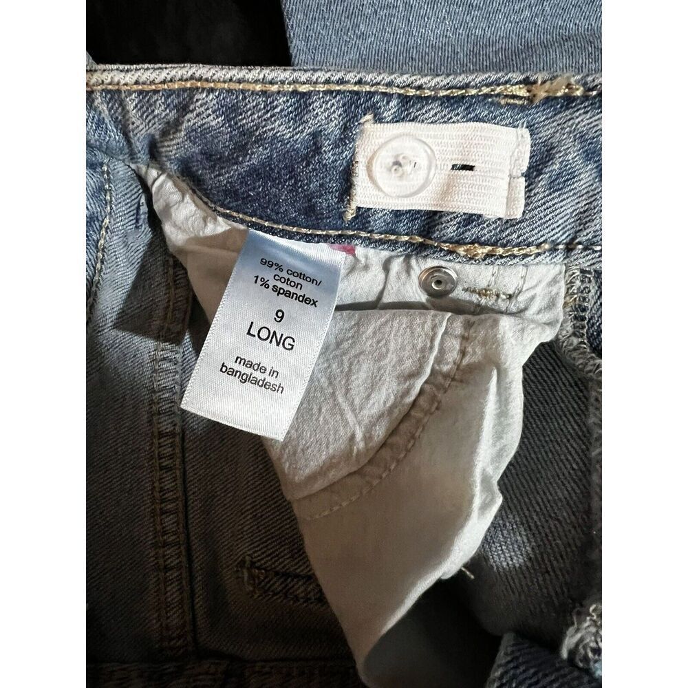 MAURICES Jeans Girls SZ 9 Long Evsies Blue Wash Mid-Rise Boyfriend Distressed - Picture 8 of 11